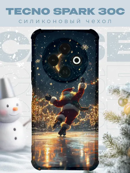 PRINTberries Новогодний чехол для телефона Tecno Spark 30C дед мороз