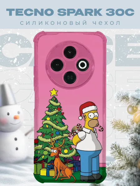 PRINTberries Новогодний чехол для телефона Tecno Spark 30C симпсоны