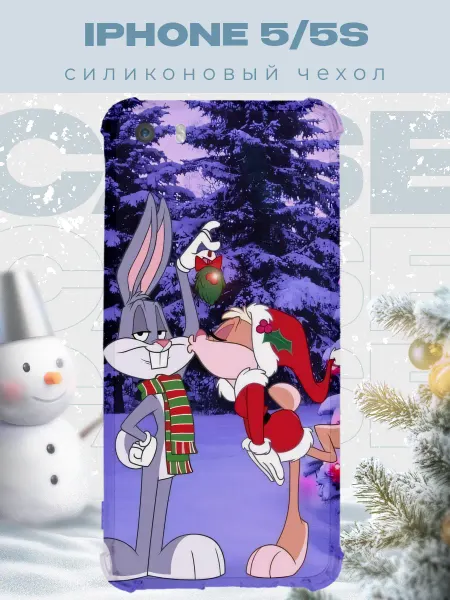 PRINTberries Новогодний чехол для телефона iPhone 5 5S багс бани