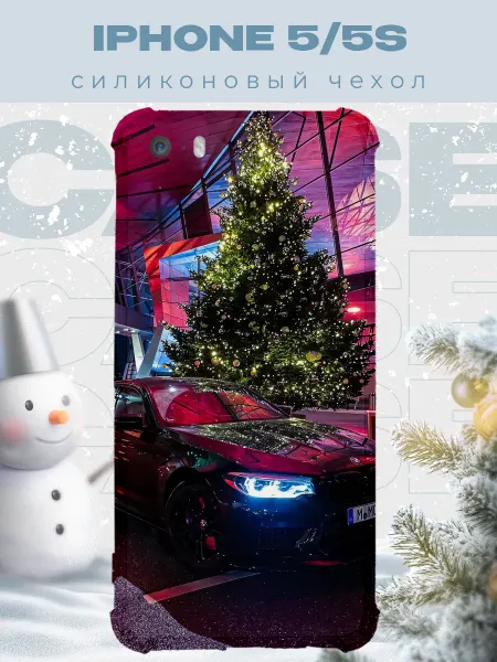 PRINTberries Новогодний чехол для телефона iPhone 5 5S бмв