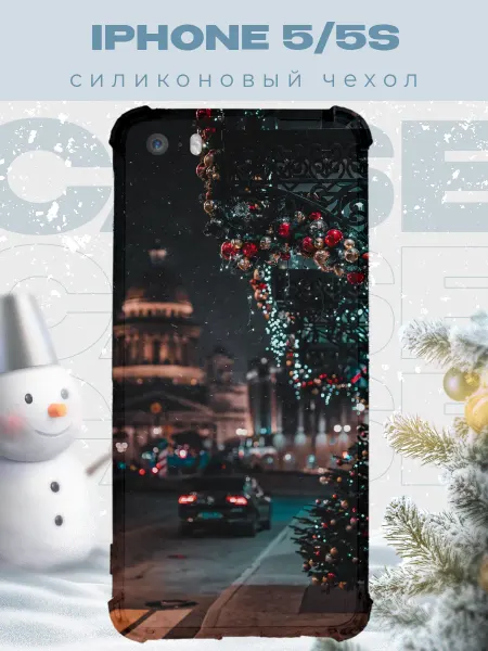 PRINTberries Новогодний чехол для телефона iPhone 5 5S город