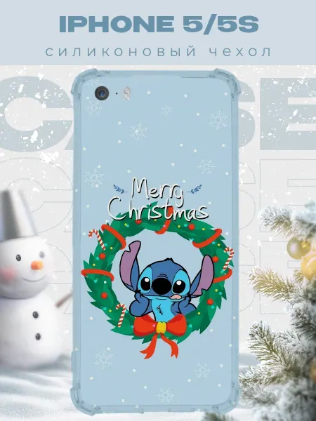 PRINTberries Новогодний чехол для телефона iPhone 5 5S лило и стич