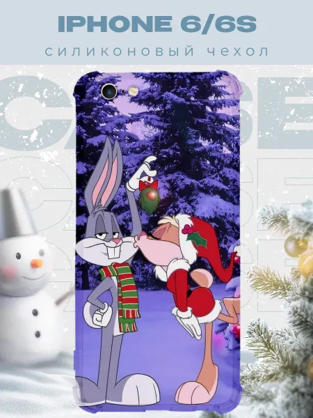 PRINTberries Новогодний чехол для телефона iPhone 6 6S багс бани