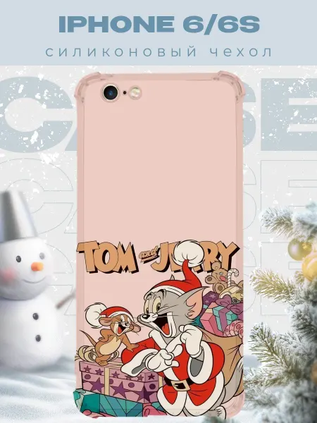 PRINTberries Новогодний чехол для телефона iPhone 6 6S том и джери