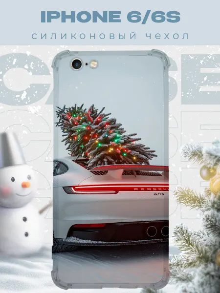 PRINTberries Новогодний чехол для телефона iPhone 6 6S порше