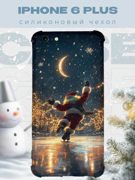 PRINTberries Новогодний чехол для телефона iPhone 6 Plus дед мороз