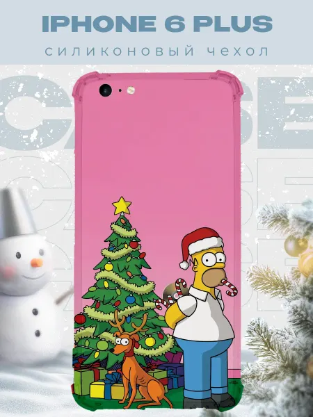 PRINTberries Новогодний чехол для телефона iPhone 6 Plus симпсоны