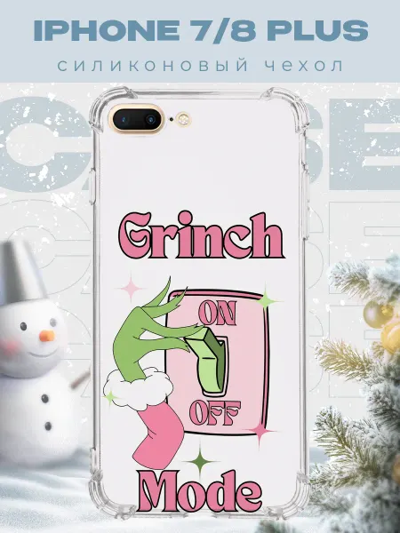 PRINTberries Новогодний чехол для телефона iPhone 7 8 Plus гринч