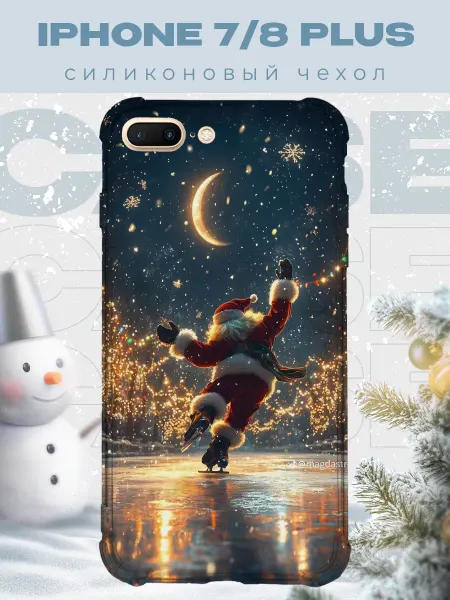 PRINTberries Новогодний чехол для телефона iPhone 7 8 Plus дед мороз