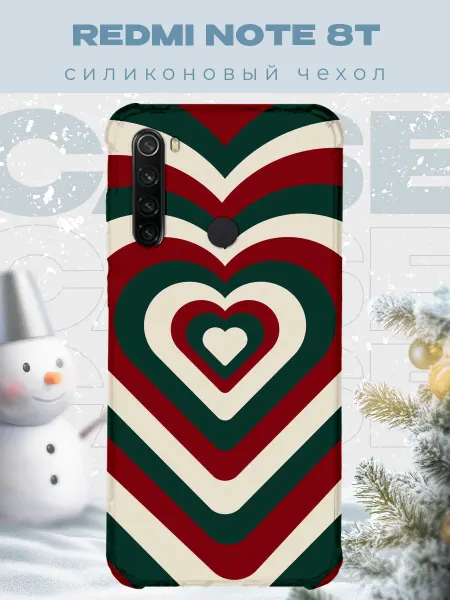 PRINTberries Новогодний чехол для телефона Redmi Note 8T сердечки