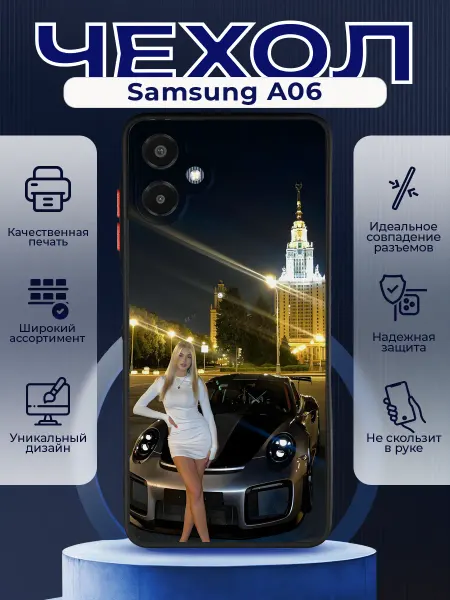 PRINTberries Матовый чехол на SAMSUNG A06 Порше 911
