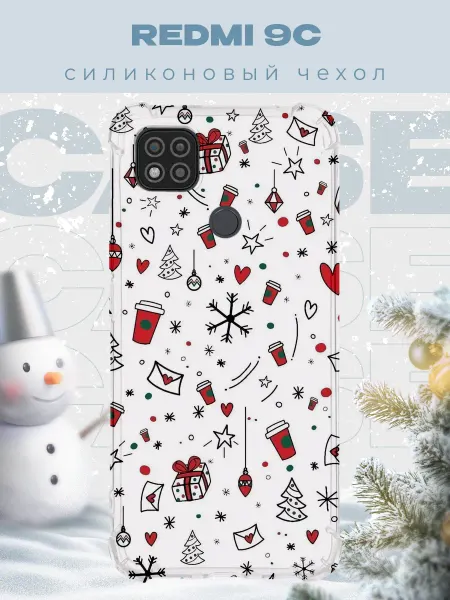 PRINTberries Новогодний чехол для телефона Xiaomi Redmi 9C рождество