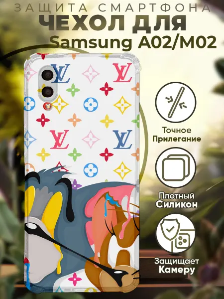 PRINTberries Чехол на SAMSUNG A02 с принтом том и джери луи