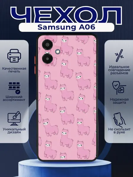 PRINTberries Матовый чехол на SAMSUNG A06 альпаки ламы