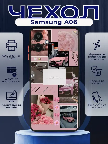 PRINTberries Матовый чехол на SAMSUNG A06 бмв коллаж