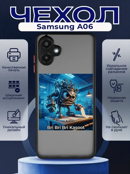 PRINTberries Матовый чехол на SAMSUNG A06 мем Бри-бри-бри касот