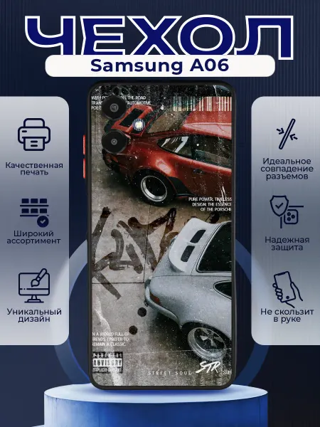 PRINTberries Матовый чехол на SAMSUNG A06 порш карера