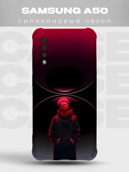 PRINTberries Чехол на Samsung A50 аниме арт Сукуна красный