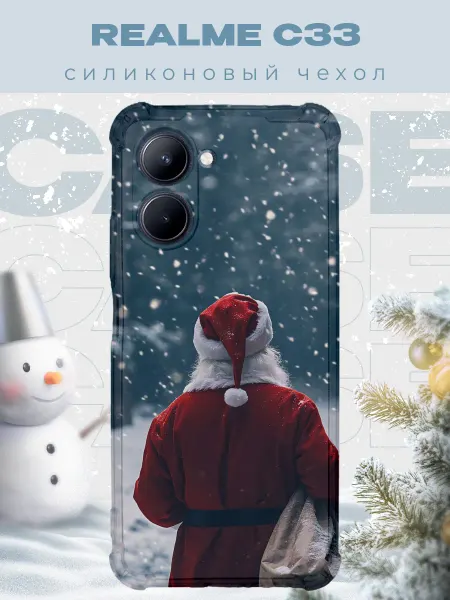 PRINTberries Новогодний чехол для телефона Realme C33 дед мороз
