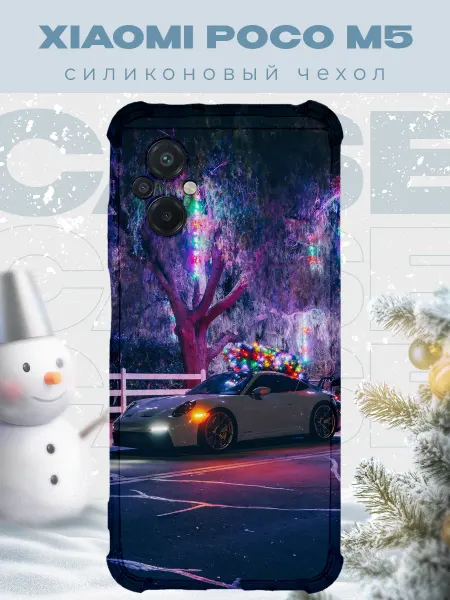 PRINTberries Новогодний чехол для телефона Xiaomi Poco M5 порше