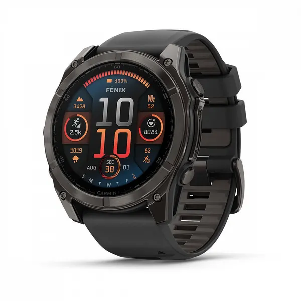 Умные часы Garmin Fenix 8 51 мм AMOLED sapphire carbon grey DLS черный силиконовый ремешок (010-02905-21)