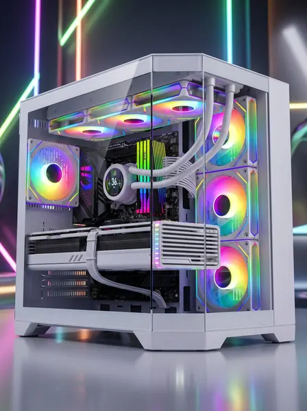 Игровой корпус для ПК GAMEMAX HYPE-A аквариум Midi-Tower, АТХ, закаленное стекло 4*120мм АRGB, контроллер, пульт, без БП