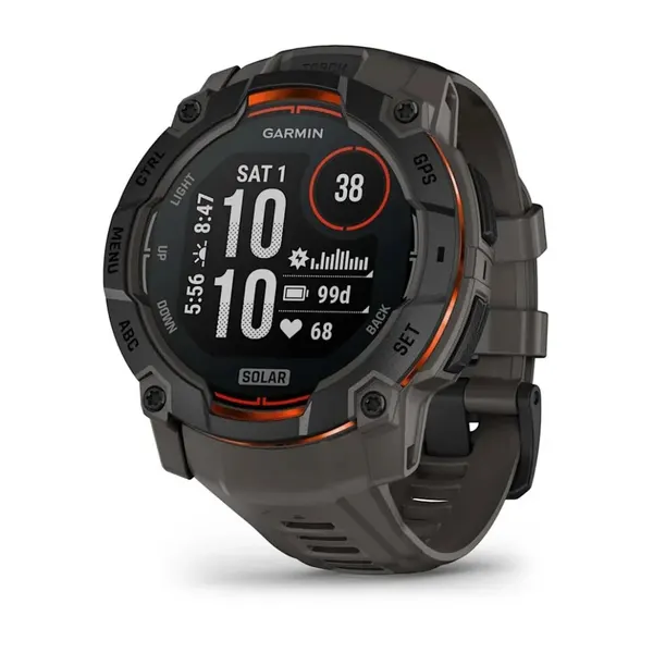 Умные часы Garmin Instinct 3 50mm Solar Black with Charcoal Silicone