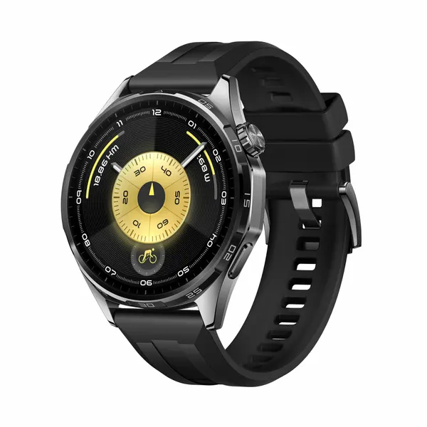 Смарт-часы HUAWEI Watch GT 6 46 мм, черный ремешок из фторэластомера (55020FWF)
