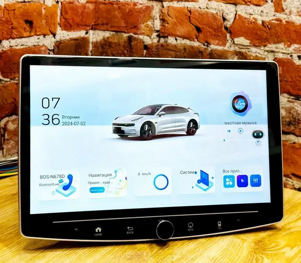 Андроид Автомагнитола 4/64GB, Модель Bos-N678D, с крутилкой, 1 Din вход, поворотная WiFi