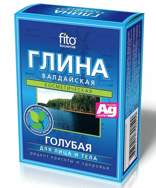 FITO Косметик Глина сухая Валдайская косметическая голубая, 100 г