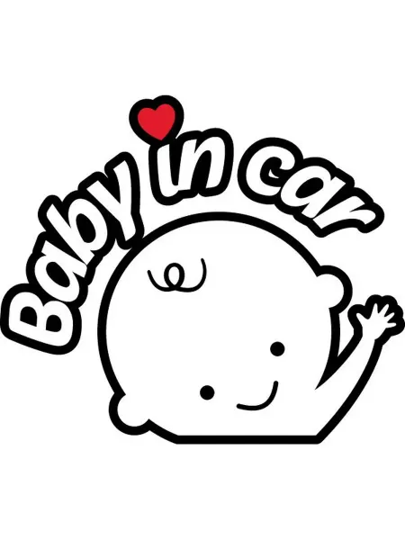 NakleikaShop Наклейка Baby in car ребенок в машине 10,0 × 8,6 см