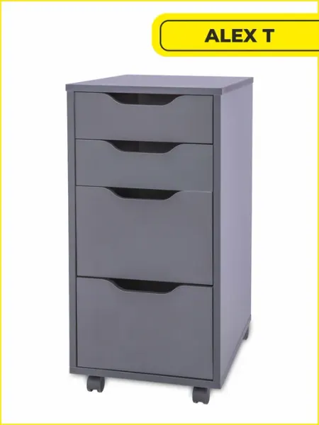 Bosicom Тумба Alex T напольная высокая с ящиками на колесиках