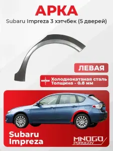 Задние арки Subaru Impreza 3 хетч 5 дв 2007-2011, ХКС 0,8