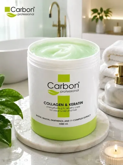 COLLAGEN & KERATIN Carbon Professional — бальзам для волос, питает и придаёт гладкость - Средства для очищения и ухода