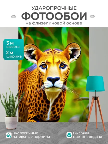 LotsPrints Фотообои "Животные в стиле экспрессионизм." 2x3м