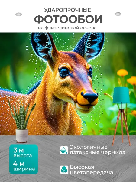 LotsPrints Фотообои "Животные в стиле абстракции." 4x3м
