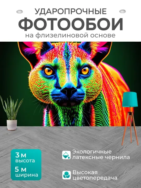 LotsPrints Фотообои "Животные в стиле абстракции." 5x3м