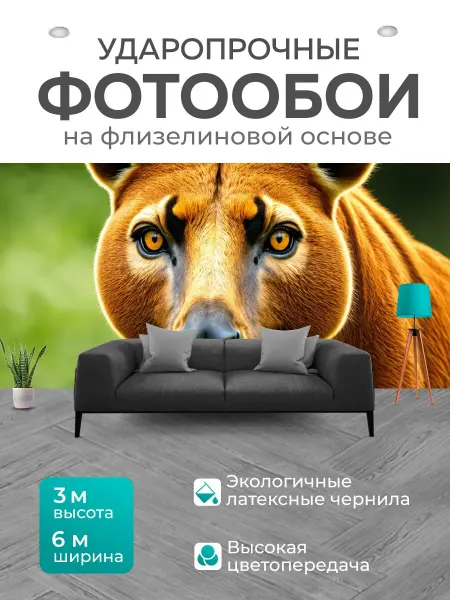LotsPrints Фотообои "Животные в стиле фотореализм." 6x3м