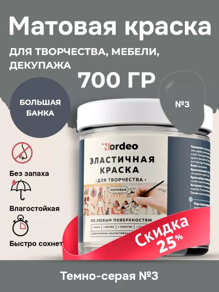 Nordeo Краска для кухонного гарнитура - темно-серый моющаяся