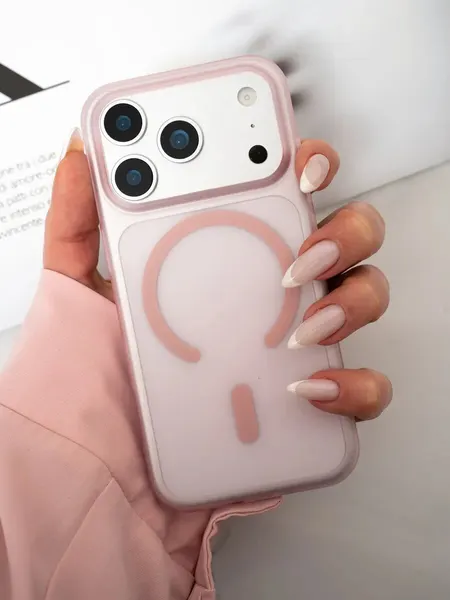 Чехол О'Кейси, для iPhone 17 Pro, матовый, MagSafe, защитный, розовый, бесцветный