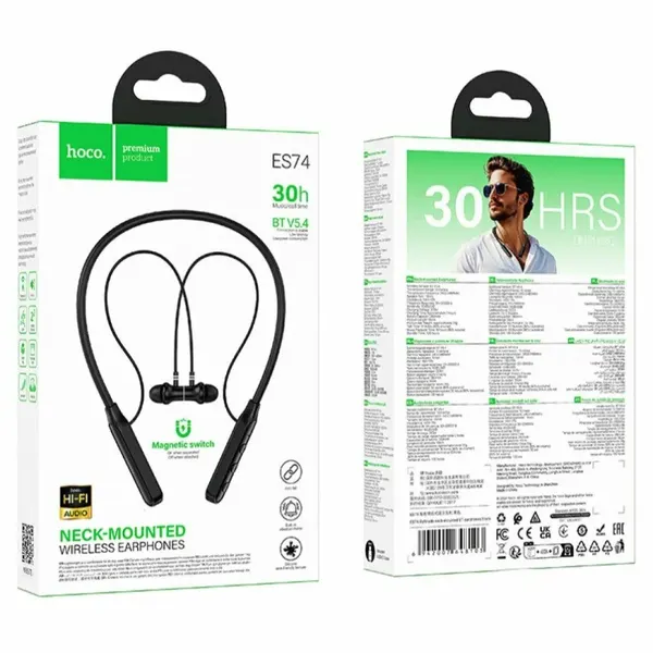 Наушники беспроводные HOCO ES74 Refinado, bluetooth V5.4, 30Hr (Черный)