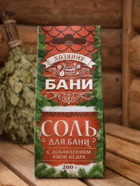 Соляной брикет для бани и сауны Кедр