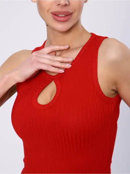 MISIT Топ майка летний вечерний под пиджак красный