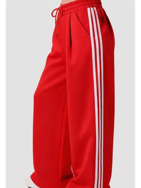 Vstrechashop Брюки спортивные палаццо с защипами и лампасами