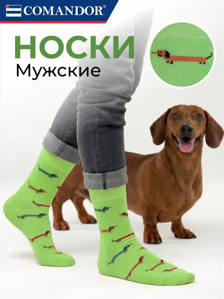 COMANDOR Высокие носки с принтом Такса