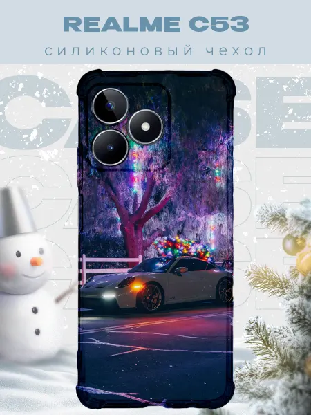 PRINTberries Новогодний чехол для телефона Realme C53 порше