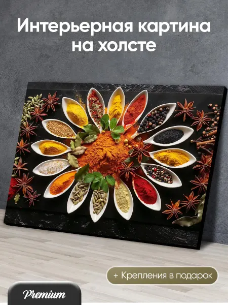 Modulka Картина на холсте Разные специи в ложках