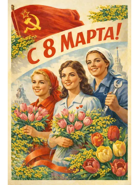 Постер 8 марта 40x60