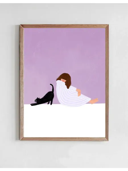 Onllyart Постер Девушка и кошка 50x70