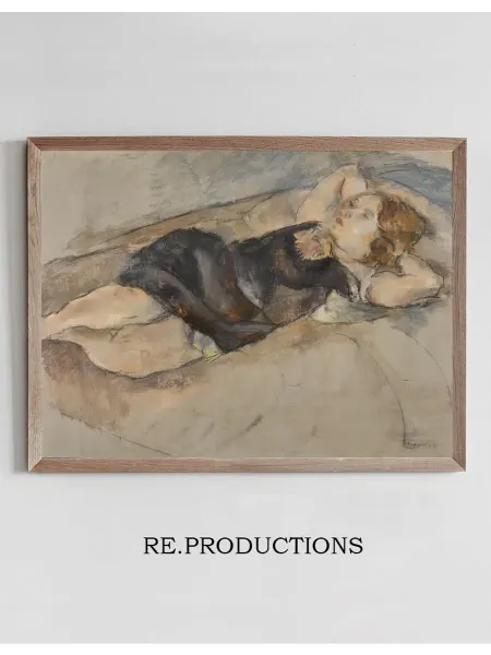 Re.productions Постер Jeune fille étendue - Jules Pascin